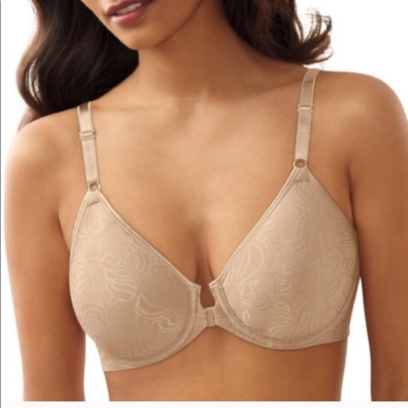 Bali Cool Comfort nude front closure bra Underwire Fully Adjustable sz 42DD New… - Picture 1 of 11